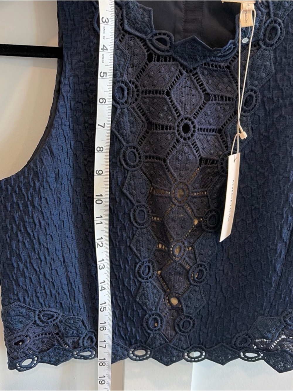 Rebecca Taylor Navy Blue Crepe Blouse- $325 MSRP - Hidden Back Zip - Picture 6 of 9